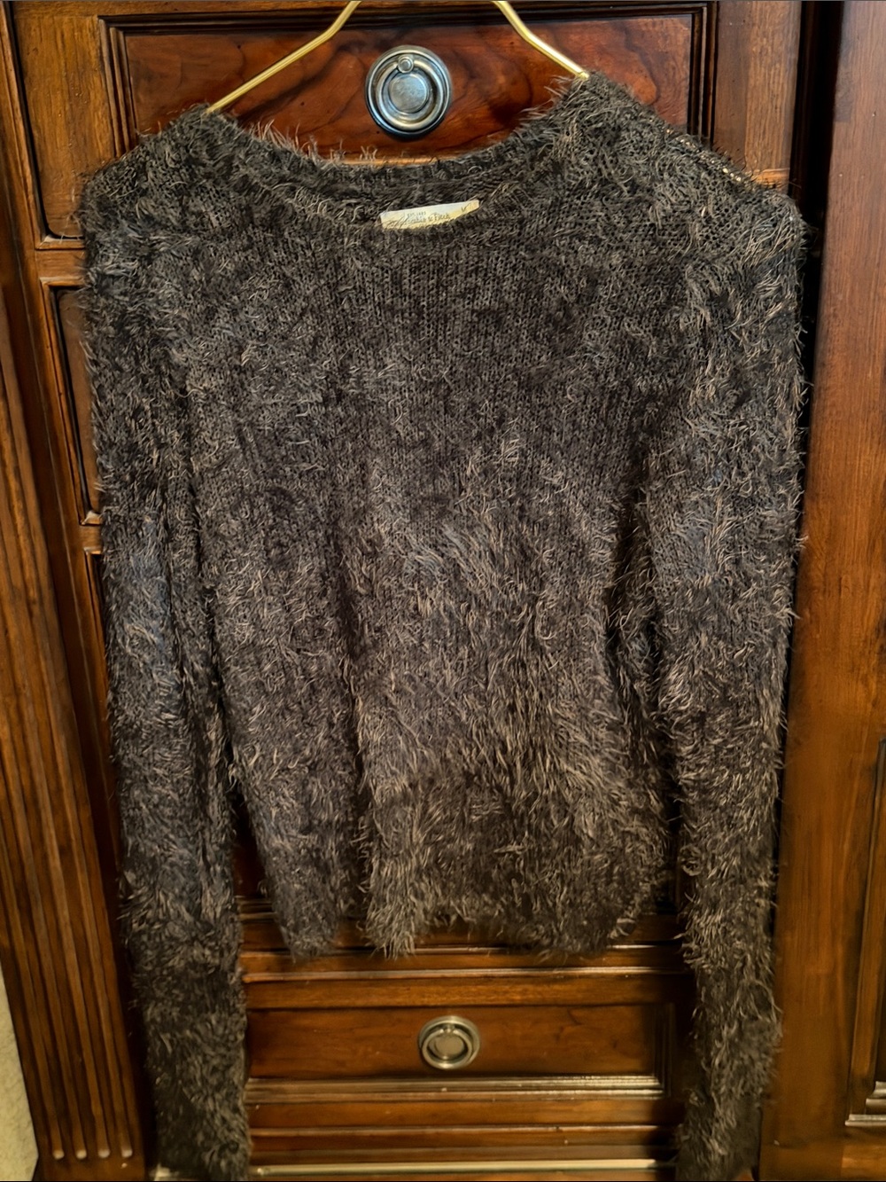 Abercrombie Cozy Fuzzy Knit Women's Sweater - Dark Grey